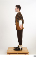   Photos Man in Historical Civilian suit 8 a poses brown dress medieval clothing whole body 0003.jpg